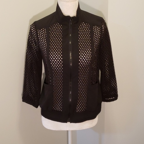 Chico's Zenergy Black Mesh Jacket  sz 0 EUC - Picture 1 of 8